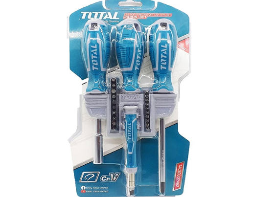 طقم مفكات مع راسيات 24 قطعة من TOTAL