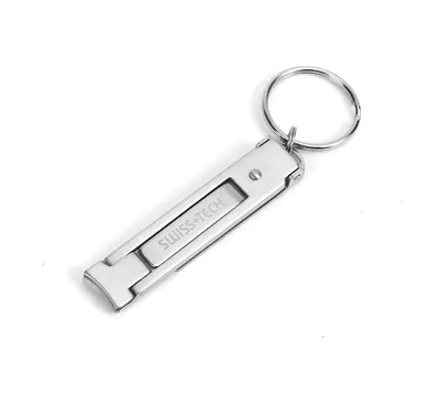 أداة العناية الشخصية 4 في 1 من الستانلس ستيل مع قصافة أظافر – Swiss+Tech ST10629 | Swiss+Tech ST10629 4-in-1 Stainless Steel Personal Care Multi-Tool with Nail Clippers & File