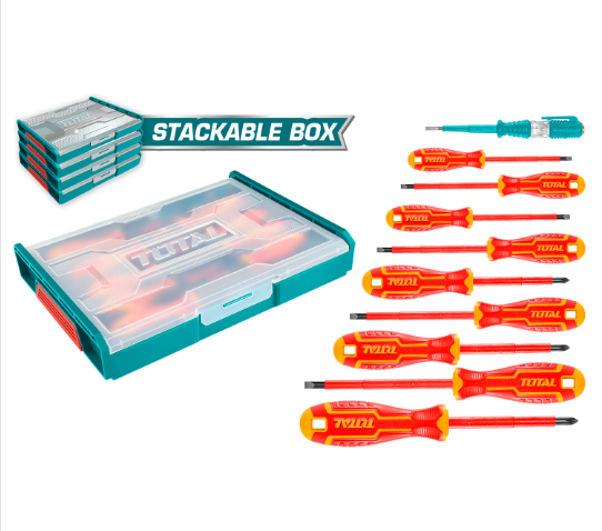 طقم مفكات معزول 10 قطع من TOTAL