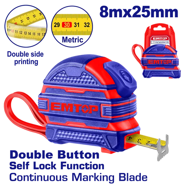 متر كوشوك 8 متر × 25 ملم EMTOP EMTP2825M
