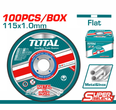 علبة فيبر قص حديد 4.5 انش 100 قطعة من توتال