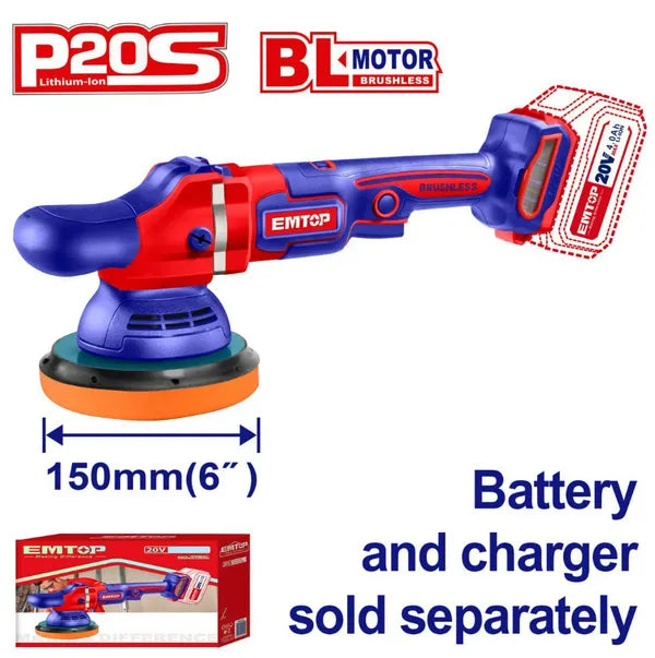 ماكينة صنفرة وقطع زاويا لاسلكي EMTOP ELAP2015 20V