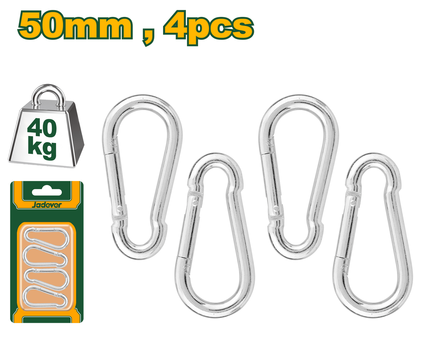 هوك نجاصة من الفولاذ الكربوني 50 مم – مجموعة من 4 قطع،من JADEVER