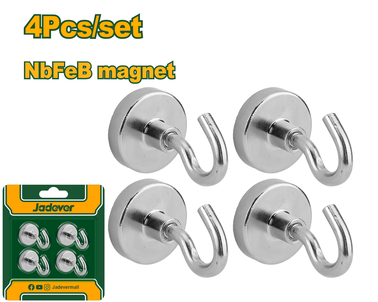 طقم حمالات مغناطيسية 4 قطع من جادايفر JADEVER