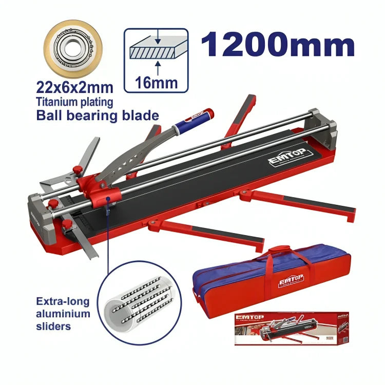 مقص بلاط يدوي 1200 مم مع جوانب دعم EMTOP ETCR1206