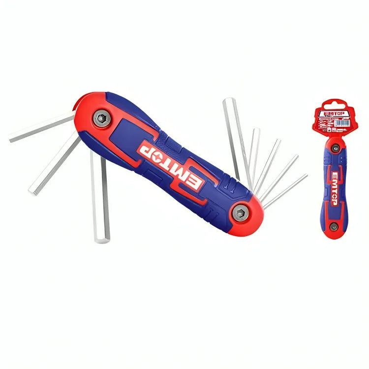 طقم مفاتيح ألين بمقبض على شكل T مكونة من 8 قطع – EMTOP EHKY4081
