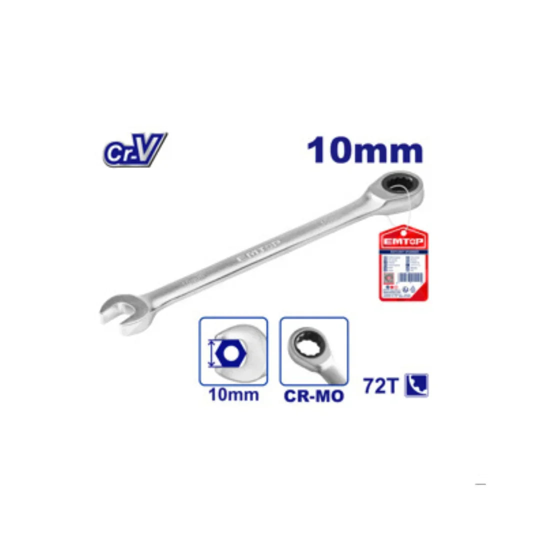 مفتاح شد مزدوج مع رأس حلقي للتدوير 10 مم EMTOP ECSPAR101