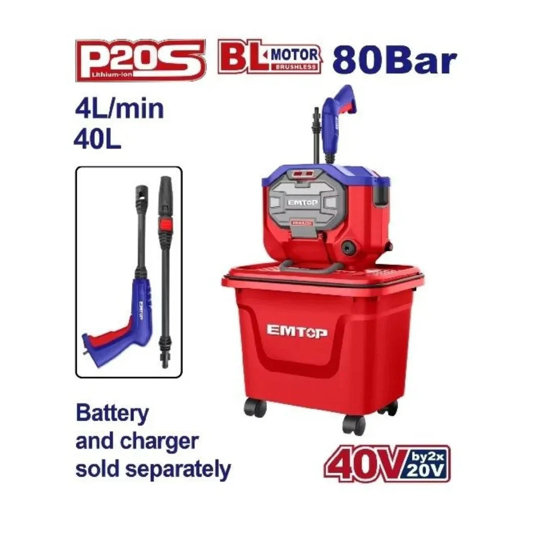 جهاز غسيل بالضغط لاسلكي 40 فولت - EMTOP ELPW4055061