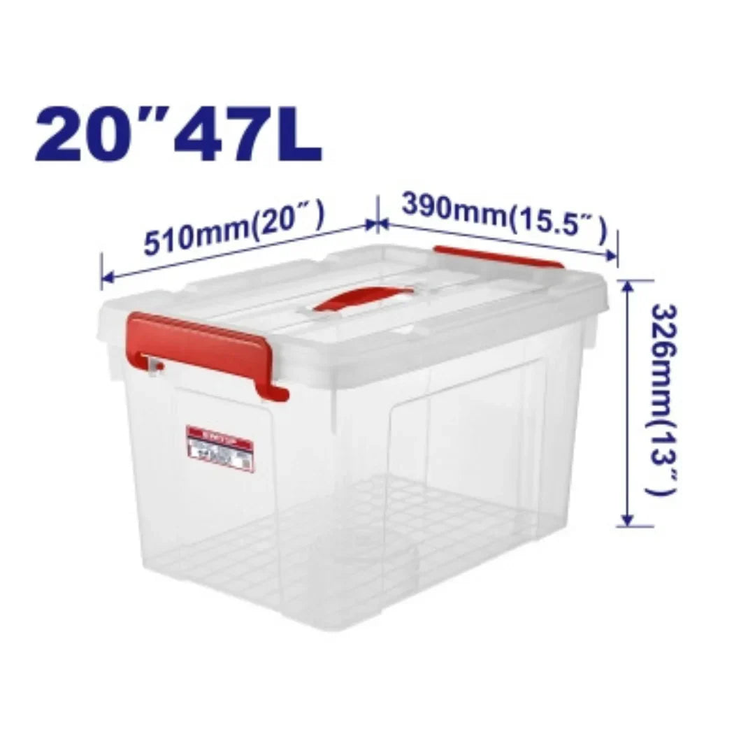 صندوق تخزين بلاستيكي سعة 47 لترًا (شفاف) EMTOP EMTB2350