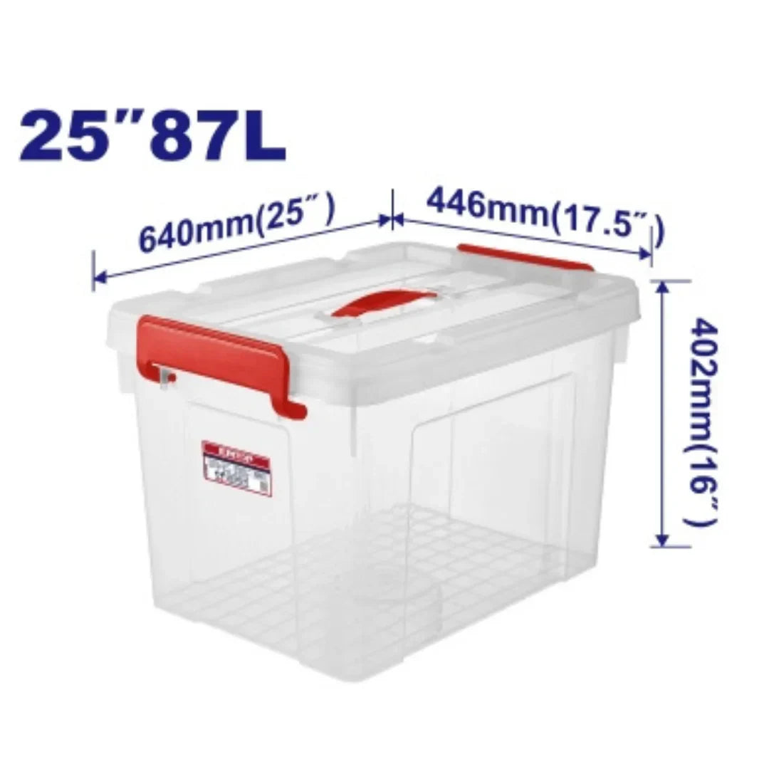 صندوق تخزين بلاستيكي سعة 87 لترًا (شفاف) EMTOP EMTB2390