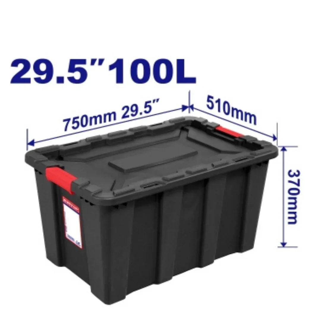 صندوق تخزين بلاستيكي لون أسود سعة 100 لتر EMTOP EMTB331B