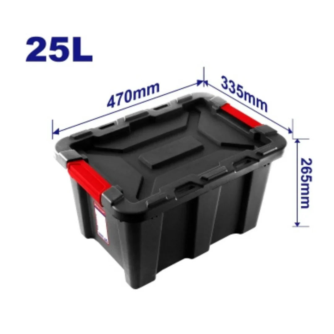 صندوق تخزين بلاستيكي لون أسود سعة 25 لتر EMTOP EMTB3325