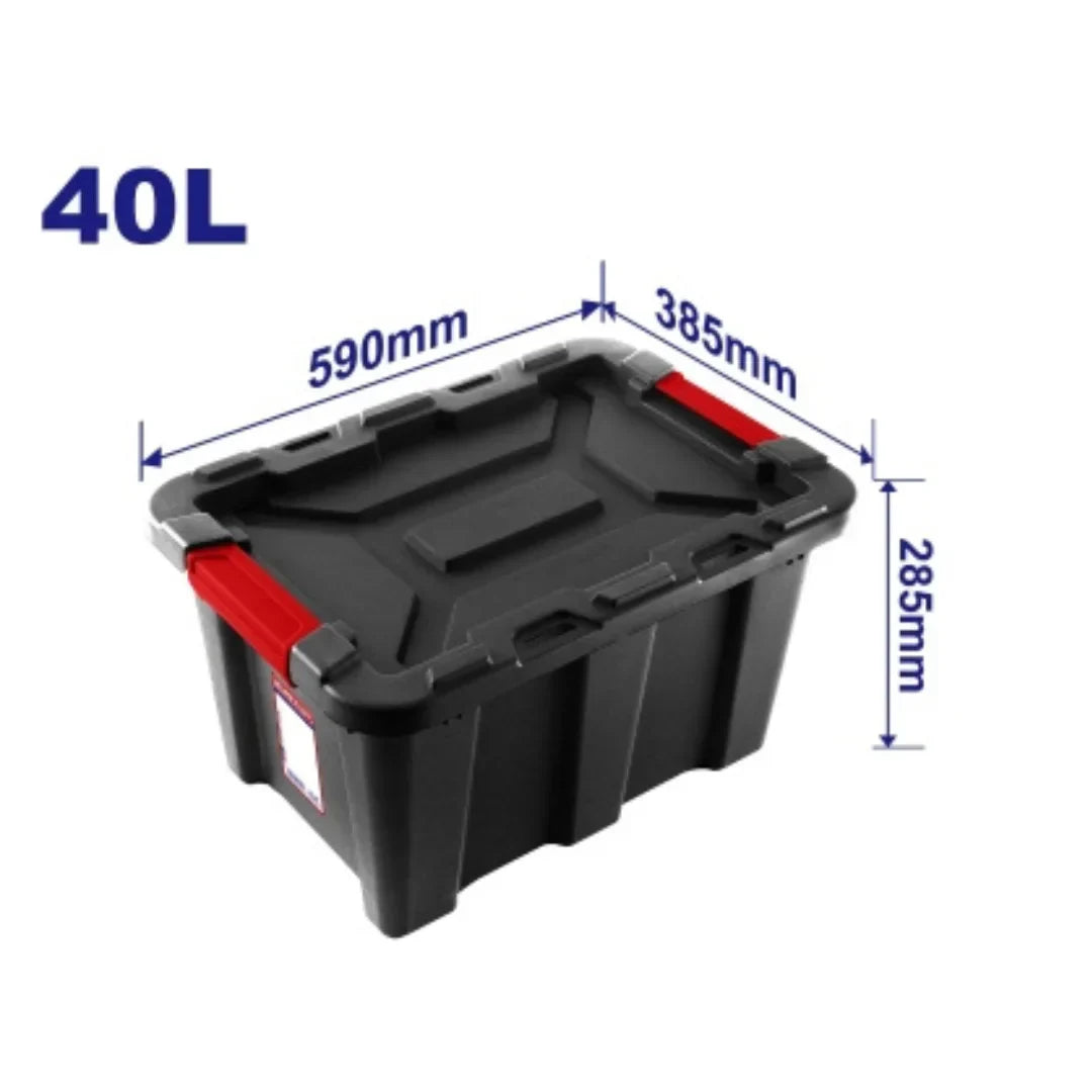 صندوق تخزين بلاستيكي لون أسود سعة 40 لتر EMTOP EMTB3340