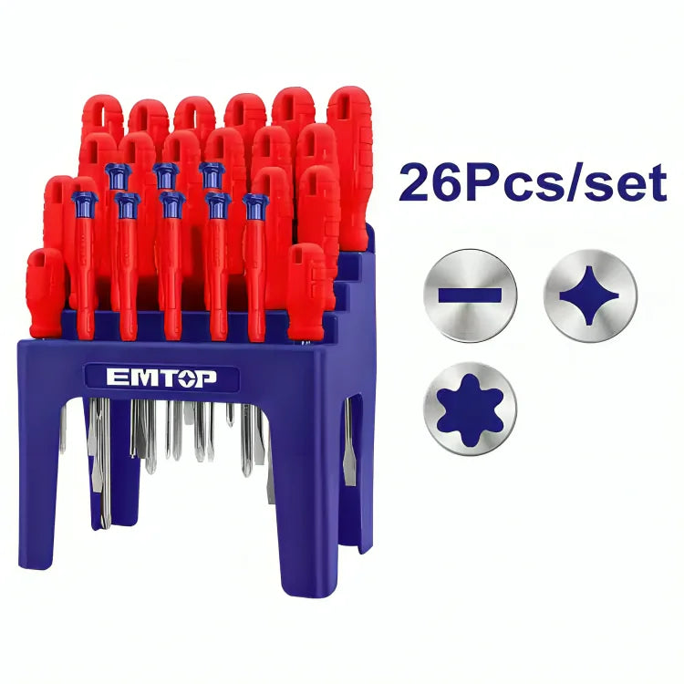 طقم مفكات مكونة من 26 قطعة EMTOP ESST2601