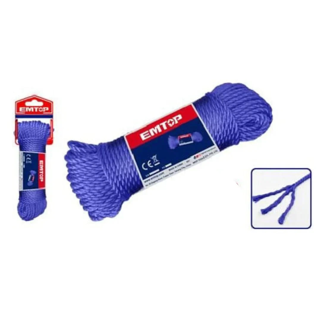 حبل نايلون بقطر 4 مم و بطول 30 متر EMTOP EMRZ1304