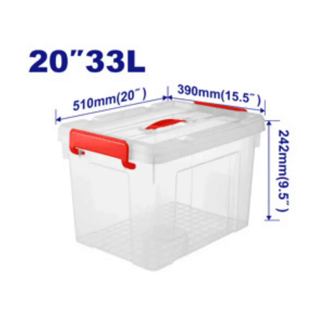 صندوق تخزين بلاستيكي – سعة 33 لترًا لون شفاف EMTOP EMTB2335