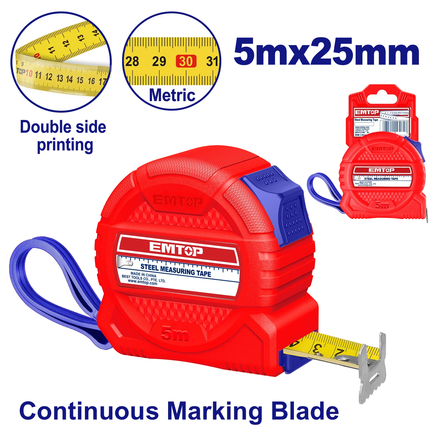 متر قياس 5 متر × 25 مم EMTOP EMTP3525M