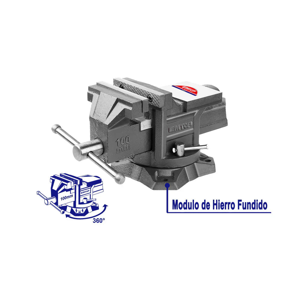 ملزمة طاولة فولاذية 4 انش – EMTOP EBVE0401