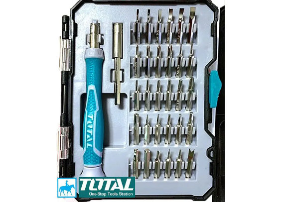 طقم مفكات الاكتروني 32 قطعة من TOTAL