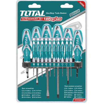 طقم مفكات 18 قطعة  من TOTAL