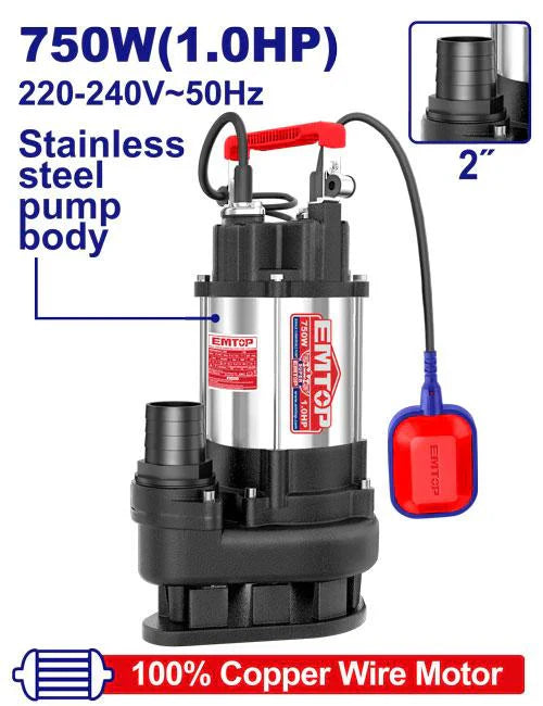 مضخة غاطسة لمياه الصرف الصحي 750W