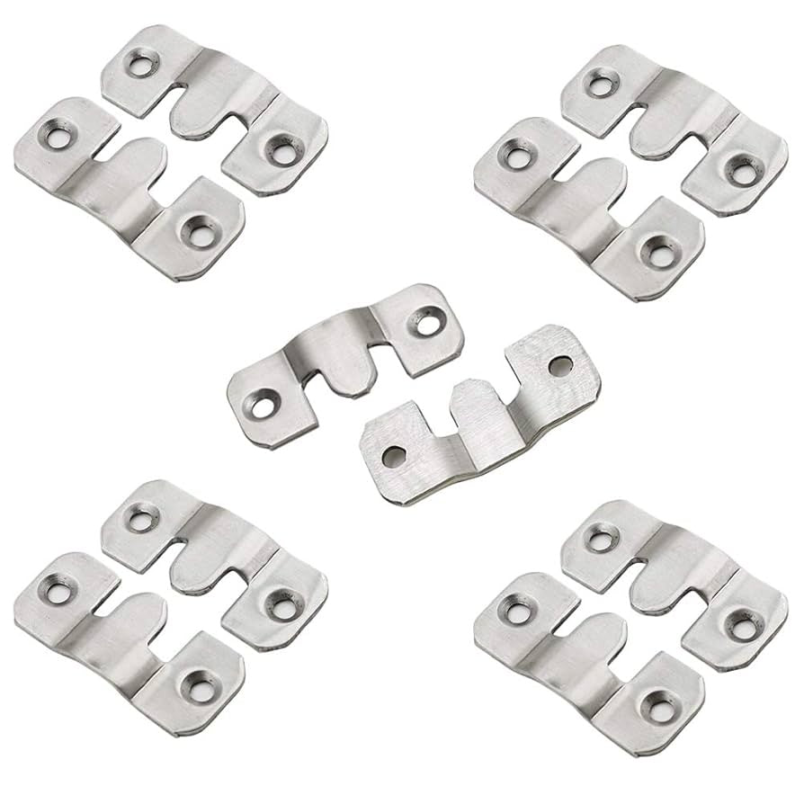 حوامل تثبيت مخفية من الستانلس ستيل – تعليق قوي وآمن للصور والمرايا ورؤوس الأسرّة (10 قطع)