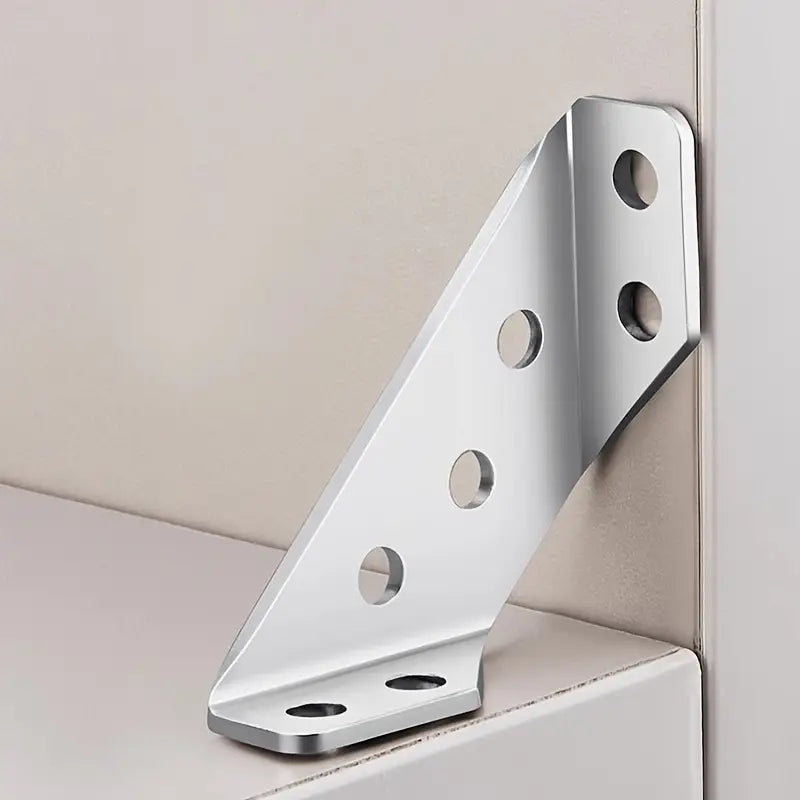 زاوية تثبيت معدنية 90 درجة متعددة الاستخدام – دعامة زاوية مثلثة لتعزيز الأثاث بقوة وثبات