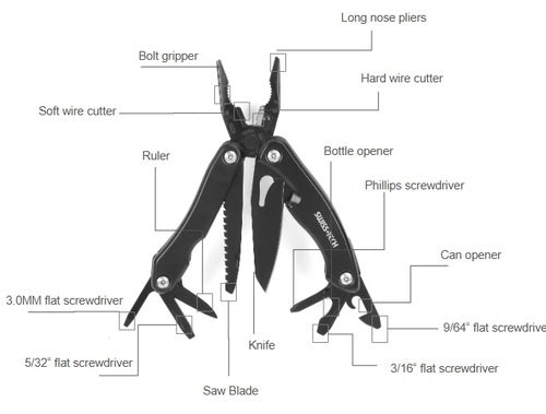 زرادية متعددة الوظائف 14 في 1 – SWISS+TECH ST021002 | سويس+تك زرادية متعددة الأدوات 14 في 1 – ST021002