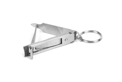 أداة العناية الشخصية 4 في 1 من الستانلس ستيل مع قصافة أظافر – Swiss+Tech ST10629 | Swiss+Tech ST10629 4-in-1 Stainless Steel Personal Care Multi-Tool with Nail Clippers & File