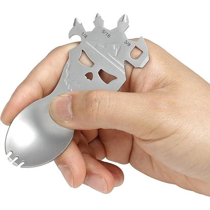 أداة متعددة 11 في 1 مع ملعقة وشوكة – Swiss+Tech ST029005 | Swiss+Tech ST029005 11-IN-1 Multi-Tool, Spoon and Fork, Bottle Opener, Strap Cutter and More          Ask ChatGPT