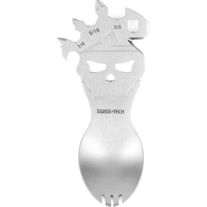 أداة متعددة 11 في 1 مع ملعقة وشوكة – Swiss+Tech ST029005 | Swiss+Tech ST029005 11-IN-1 Multi-Tool, Spoon and Fork, Bottle Opener, Strap Cutter and More          Ask ChatGPT