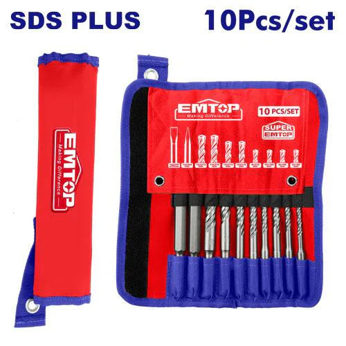 طقم ريش وإزميل هيلتي 10 قطع من EMTOP