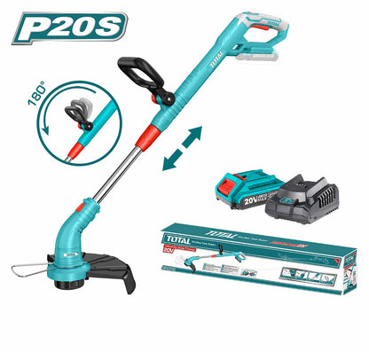 مقص عشب شحن 20 فولت مع بطارية 2 امبير وشاحن من Total