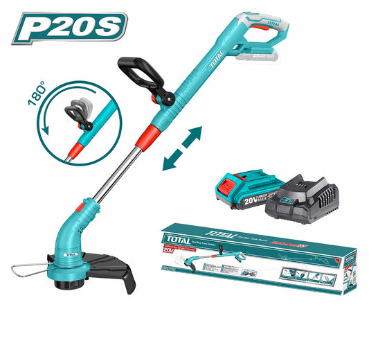 مقص عشب شحن 20 فولت مع بطارية 2 امبير وشاحن من Total