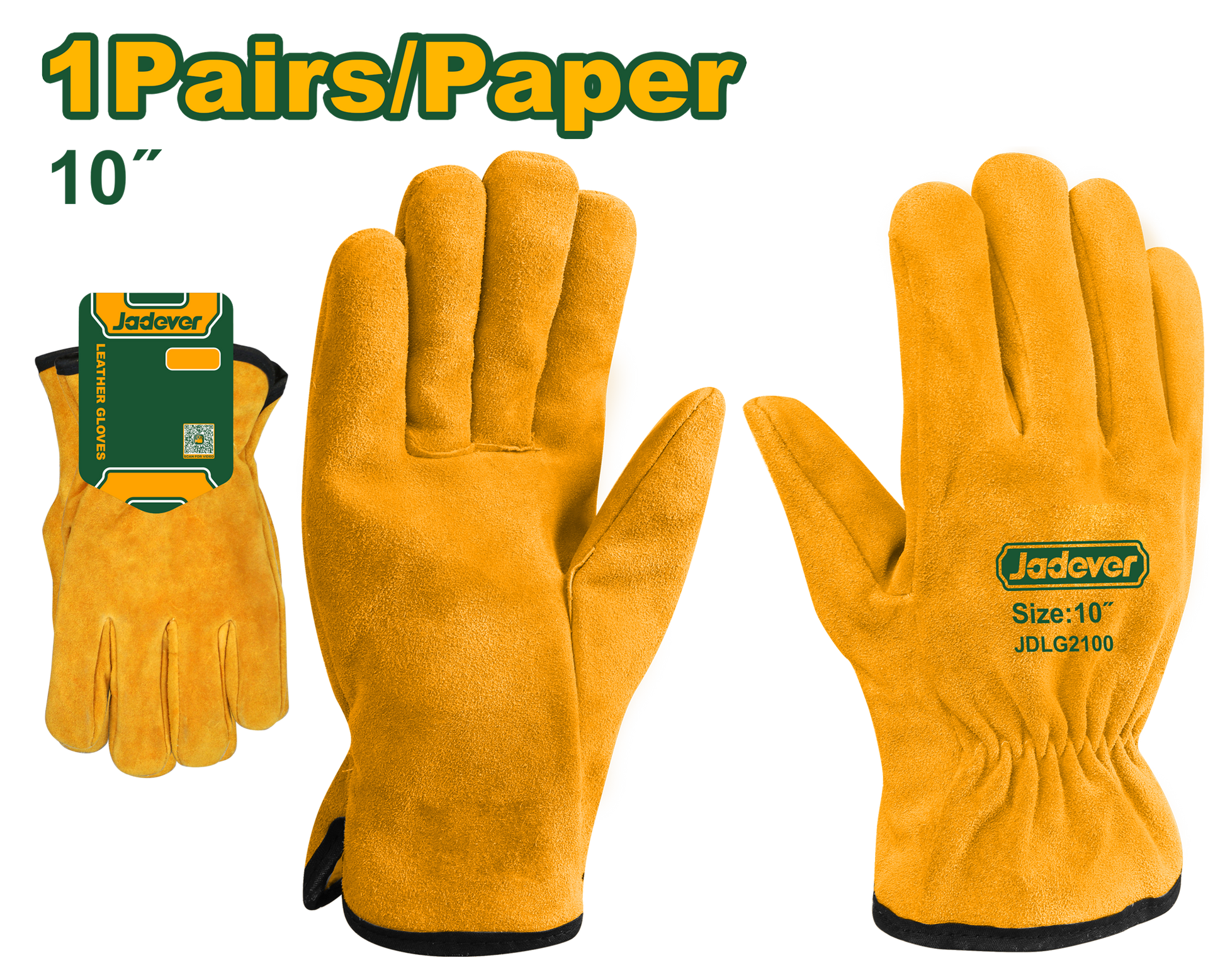 كفوف جلد طبيعي ثقيل lمن جادايفر-Jadever