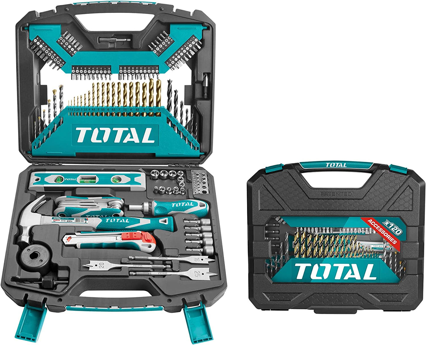 طقم عدة + رشاش دريل 120 قطعة TOTAL