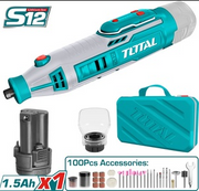 درمل شحن 12 فولت مع اكسسوارات100 قطعة من توتال