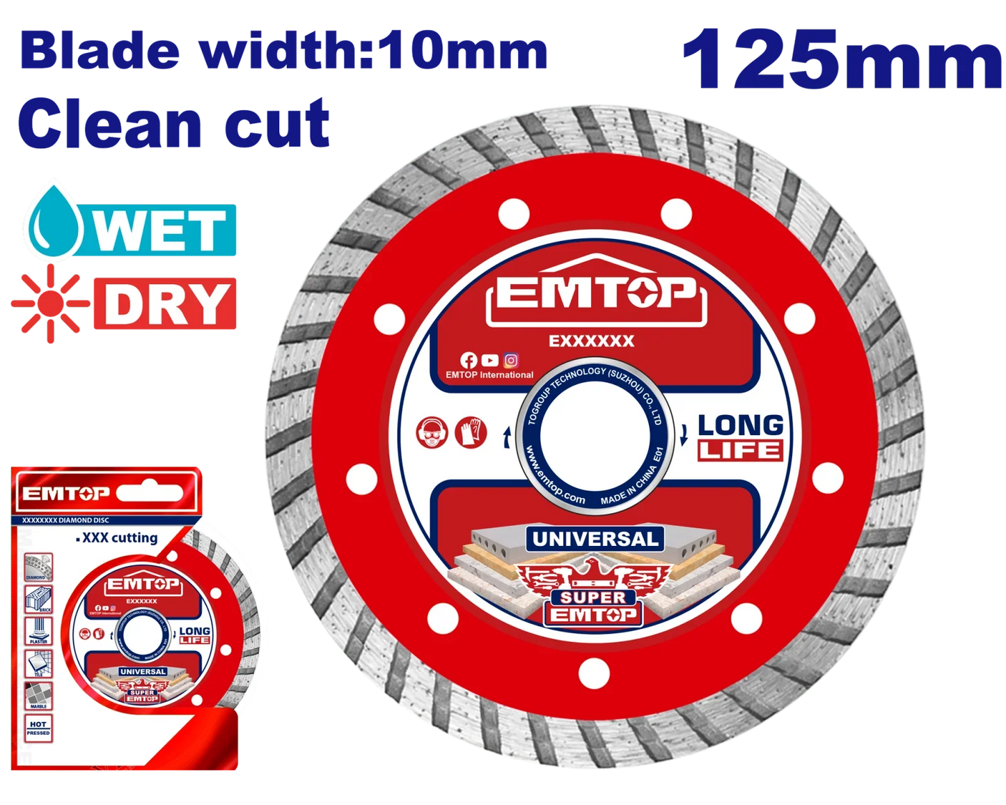 فيبر قص جرانيت مسكر جاف و مبلل EMTOP - توربو رطب/جاف