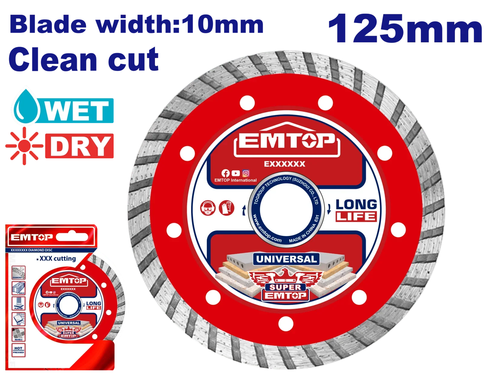 فيبر قص جرانيت مسكر جاف و مبلل EMTOP - توربو رطب/جاف