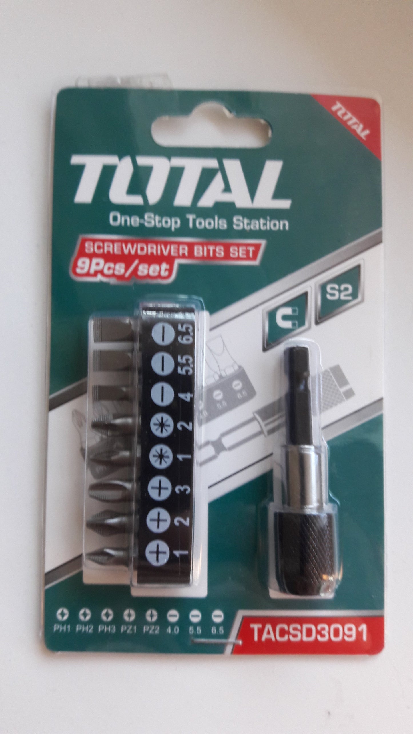 طقم راسيات مع ادبتر 9 قطع توتال