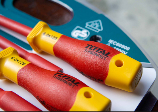 طقم مفك بوكس معزول 7 قطع من TOTAL