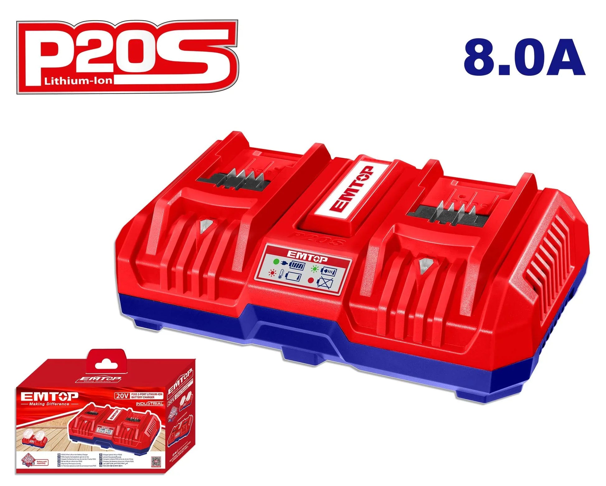 شاحن الذكي و  السريع ثنائي المنفذ من  EMTOP EFCR2082 P20S