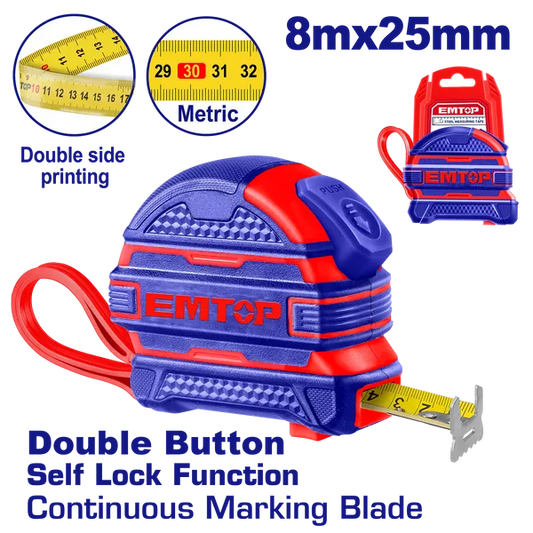 متر كوشوك 8 متر × 25 ملم  EMTOP EMTP2825M