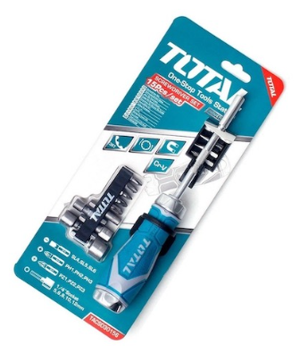 مفك طقطيقة مع راسيات عدد 15 من TOTAL