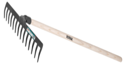 مشط أرض حديد مع يد خشب 125 سم من Total