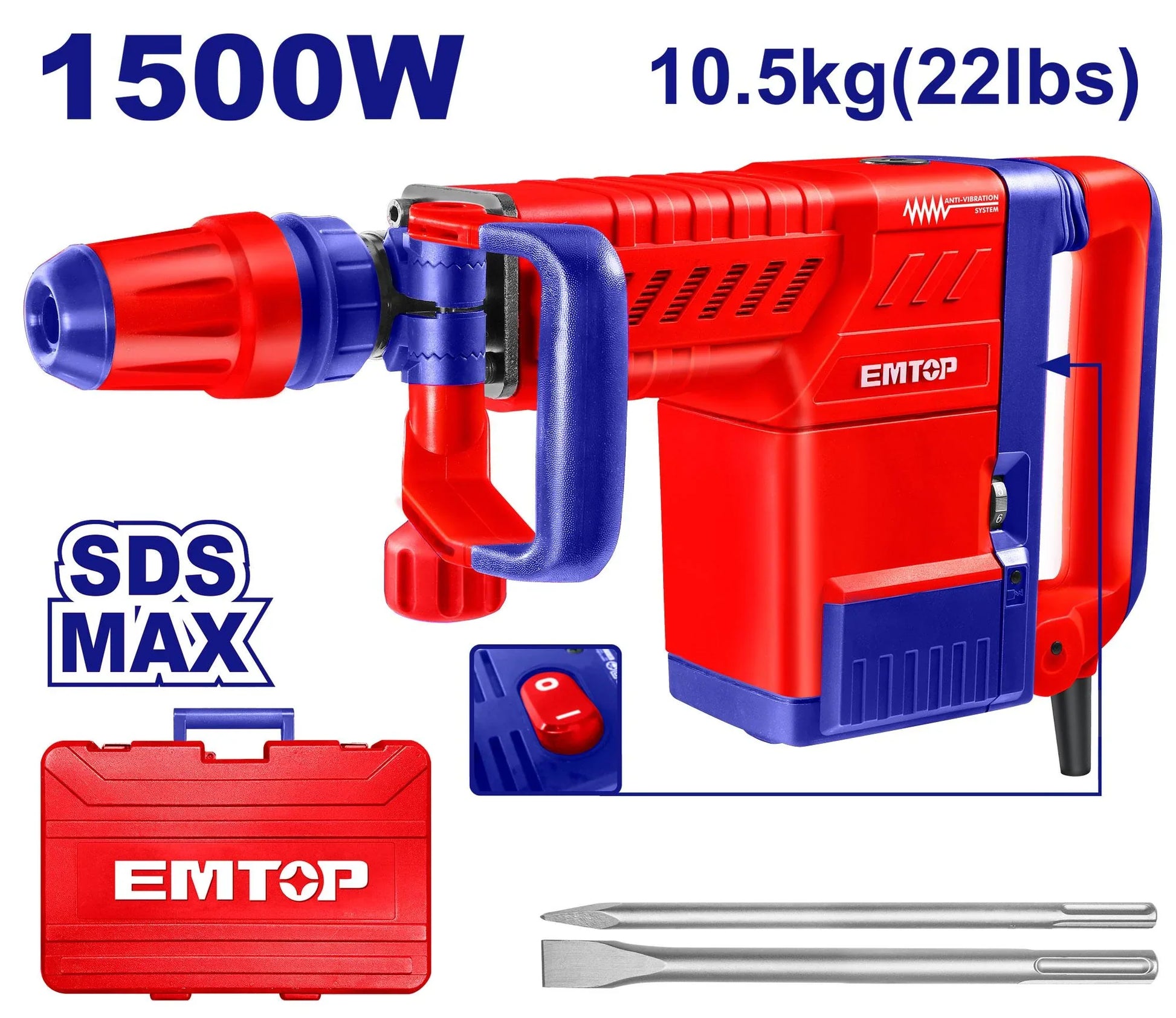 همر تكسير كهرباء EMTOP 1500 W 10KG