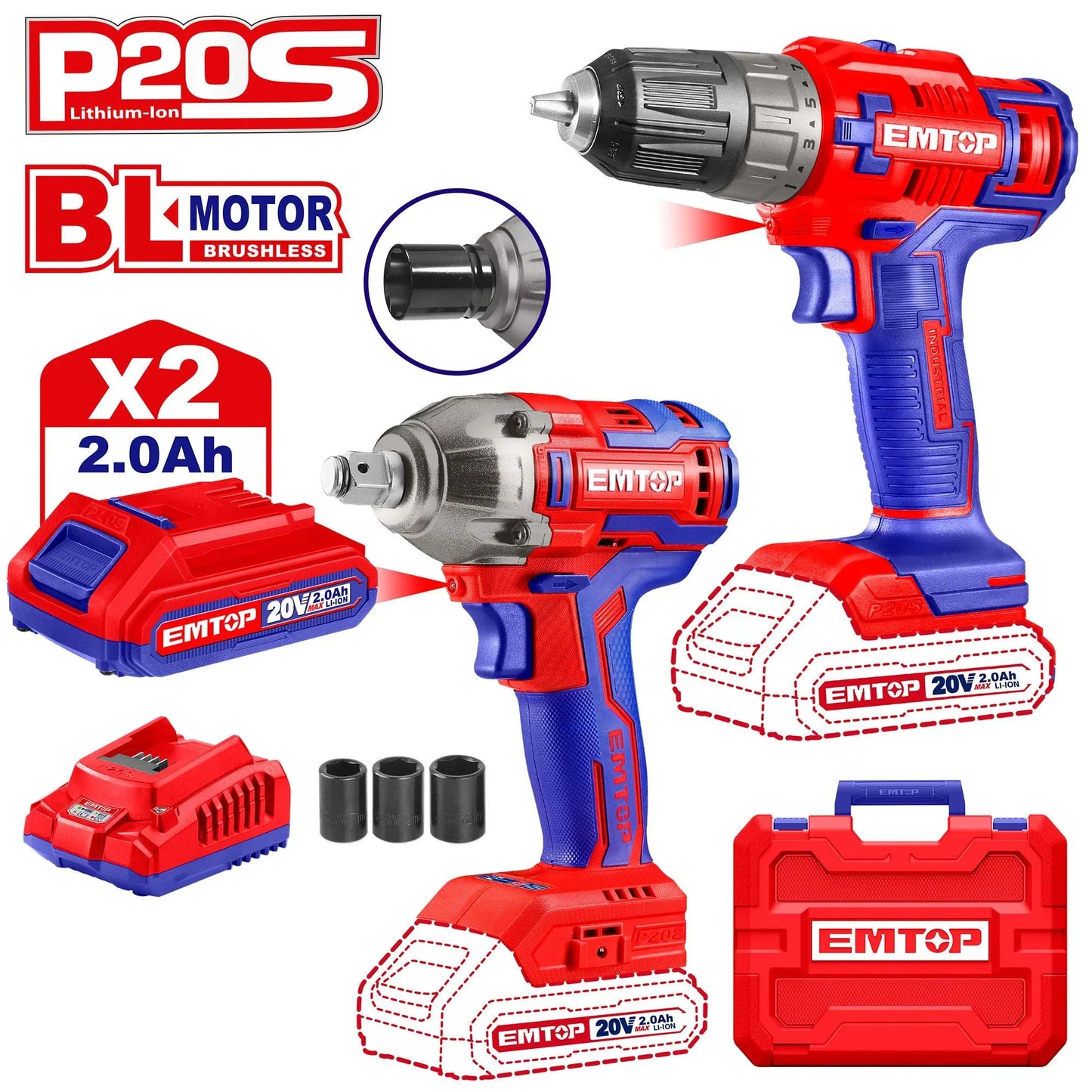 مجموعة كومبو لاسلكية مكونة من قطعتين EMTOP ECKL20072