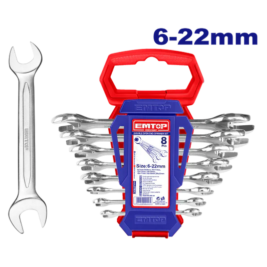 مجموعة مفاتيح شد مزدوجة مكونة من 8 قطع  EMTOP EDES10801