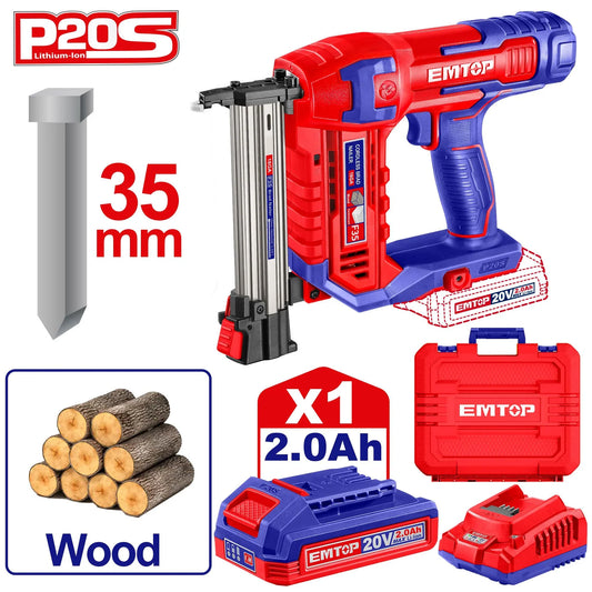 دباسة مسامير لاسلكية  EMTOP ELBNLI35085 20V