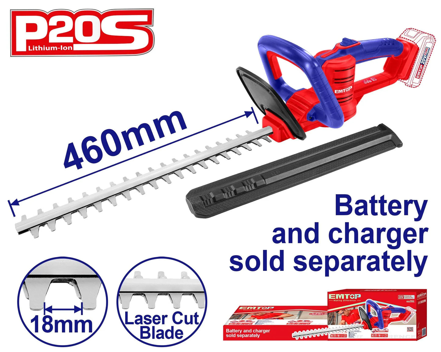 قاطع سياج لاسلكي - EMTOP ELHT20018